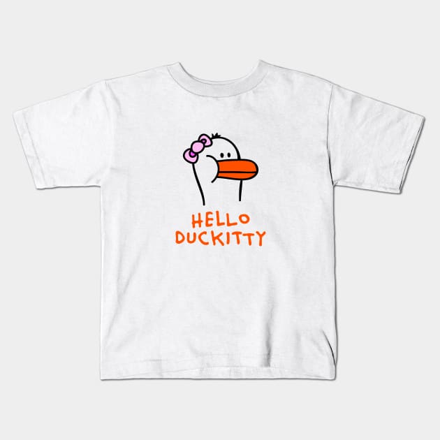 Duck Kitty Kids T-Shirt by schlag.art